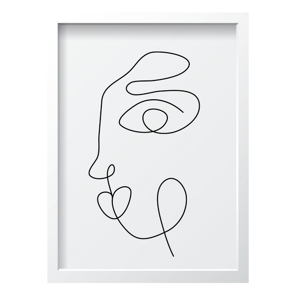 Abstract One Line Face Lips