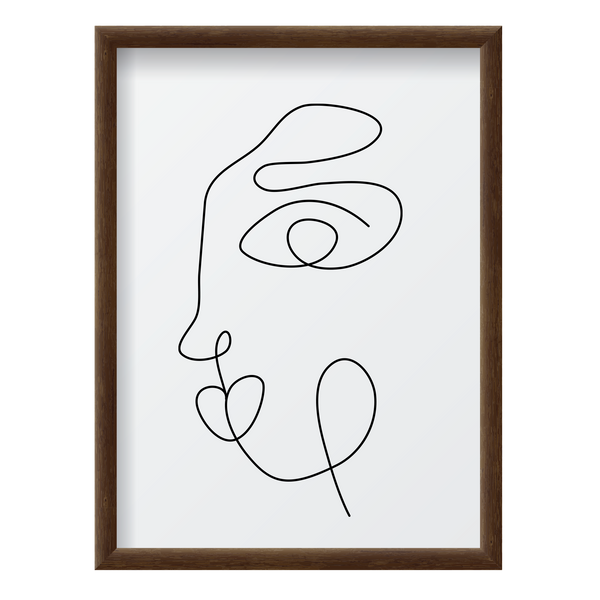 Abstract One Line Face Lips