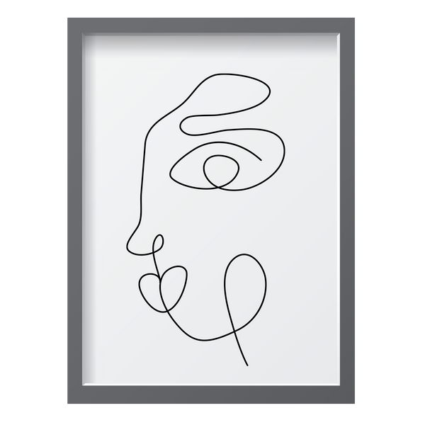 Abstract One Line Face Lips