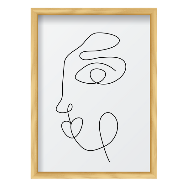 Abstract One Line Face Lips