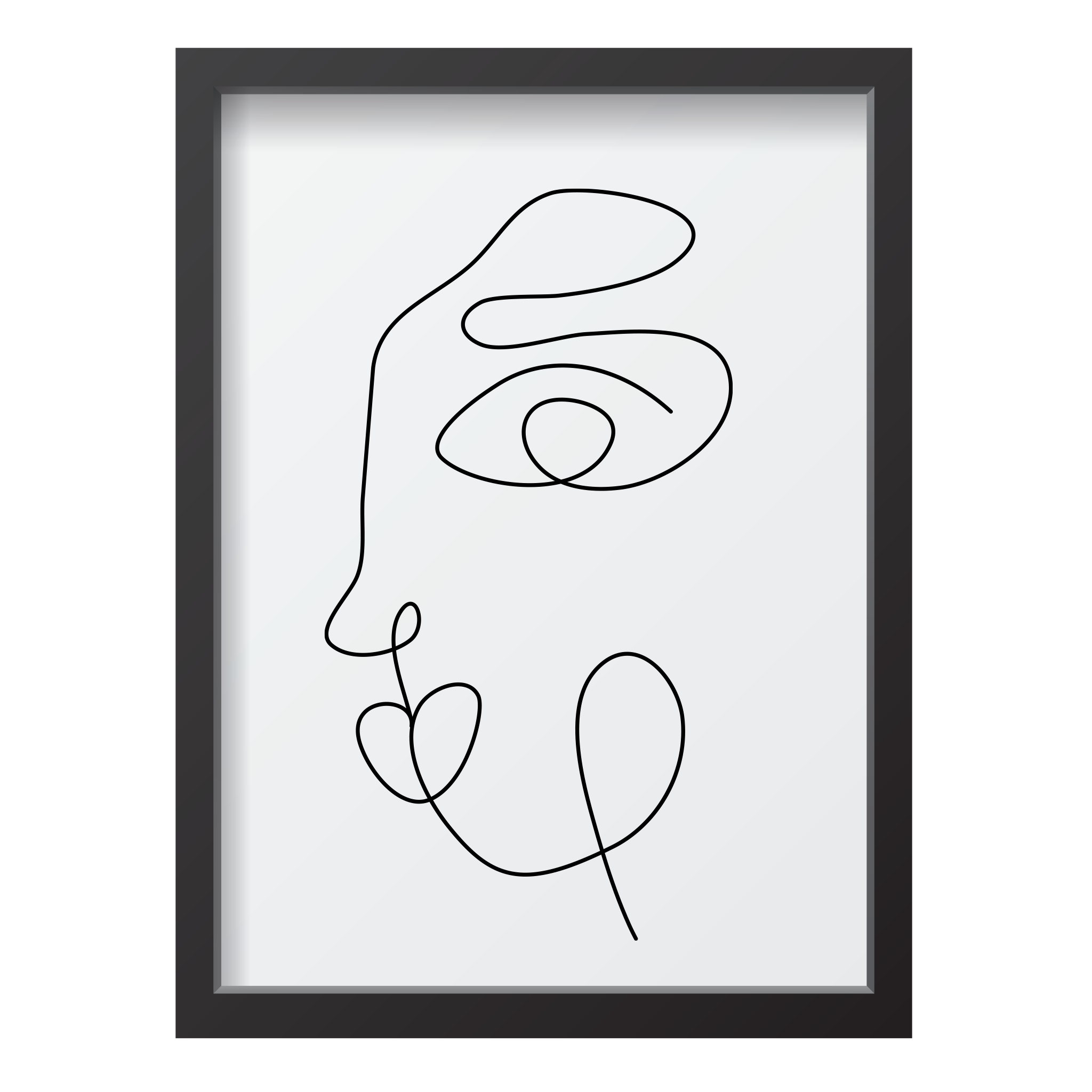 Abstract One Line Face Lips