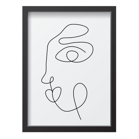 Abstract One Line Face Lips