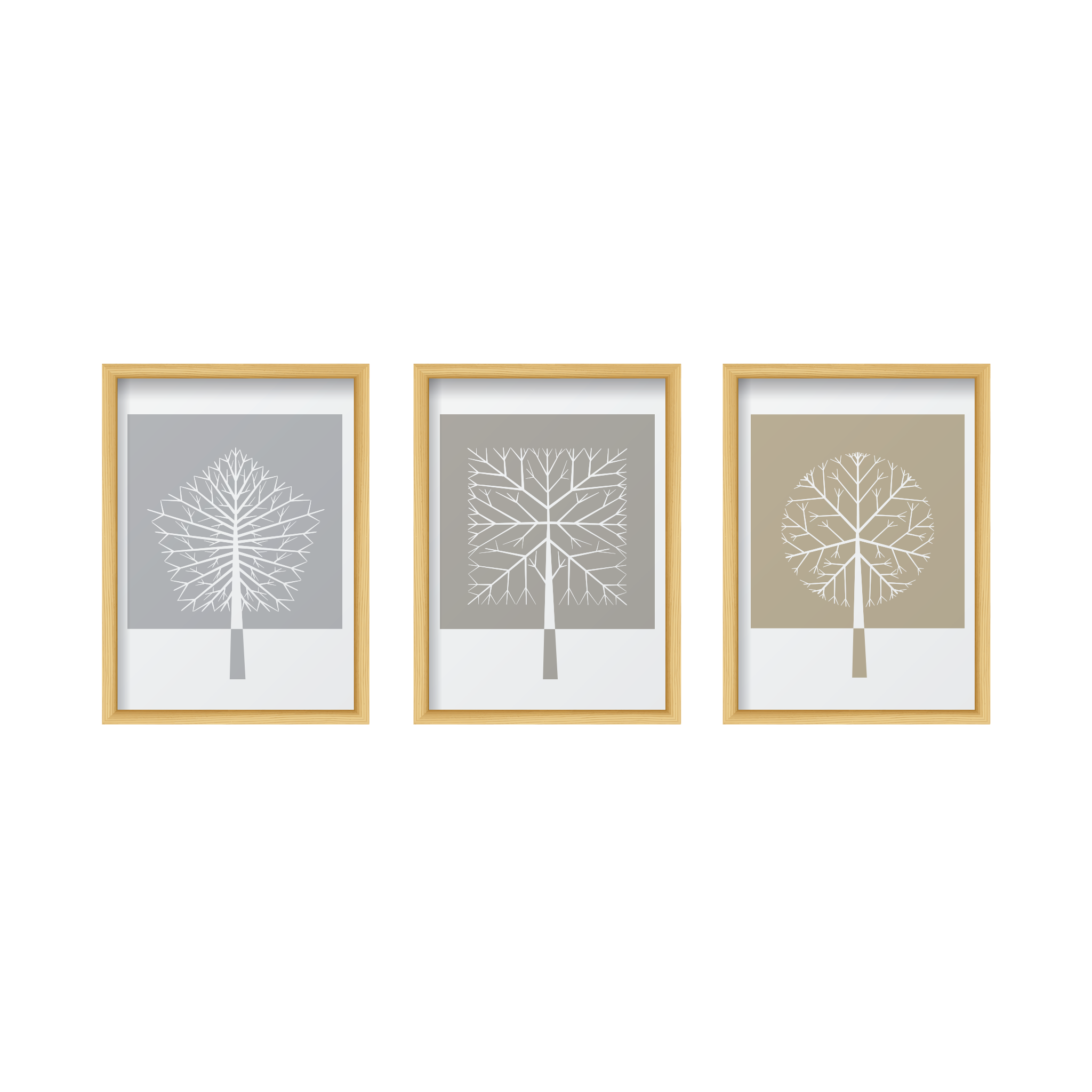 Abstract Nude Trees Set