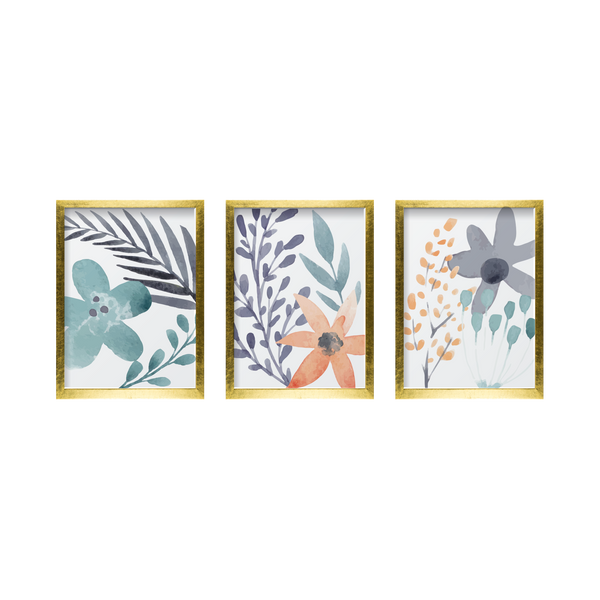 Aqua Watercolor Flowers