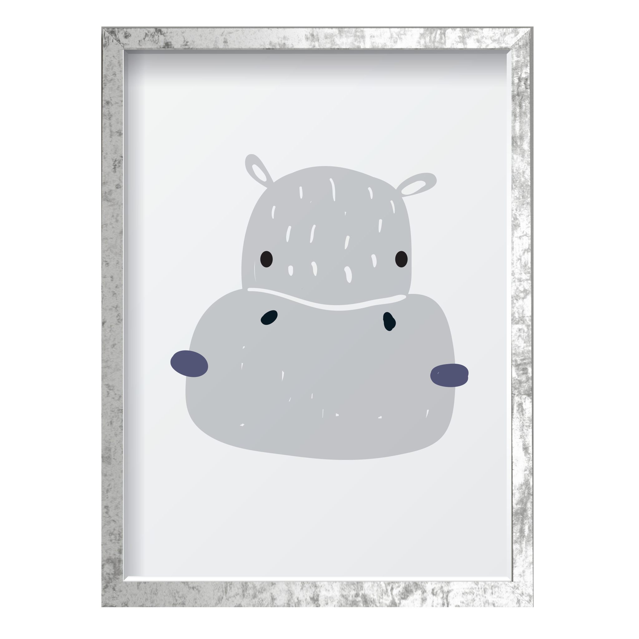 Gray & Navy Hippo