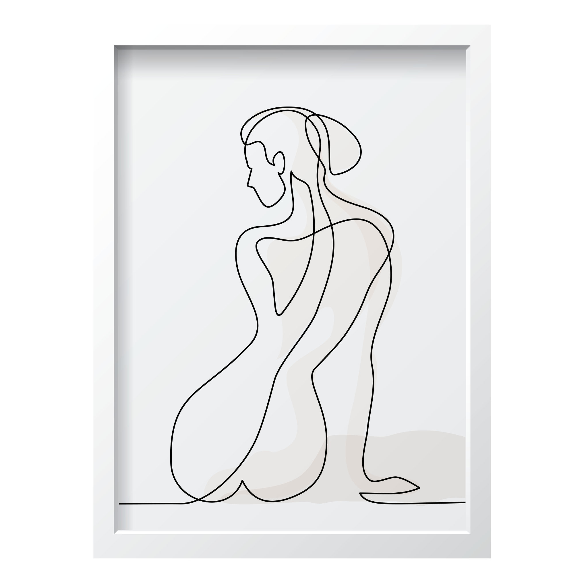 One Line Woman's Silhouette